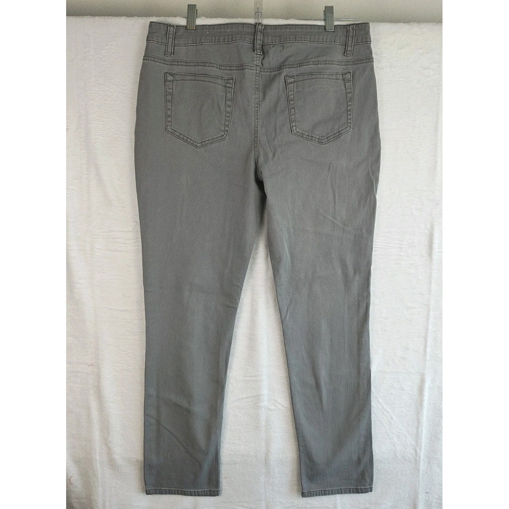 Cato Women Jeans 12 Gray Mid Rise Stretch Skinny Denim Pant - Picture 4 of 11